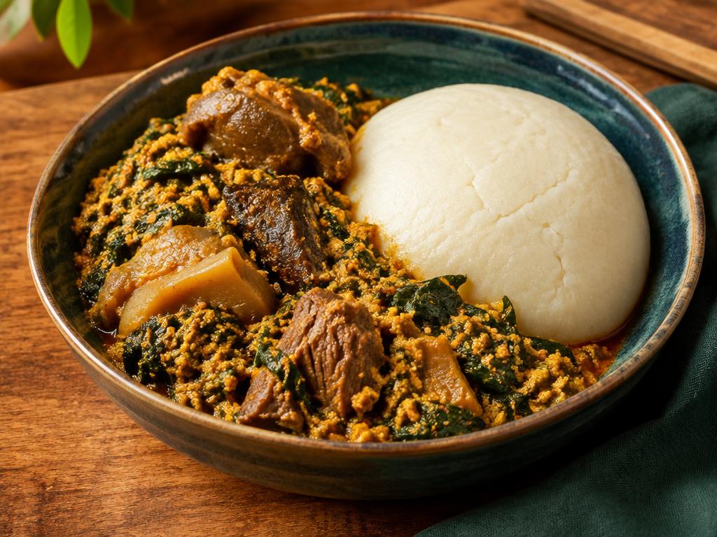 Freshly prepared Nigerian soup